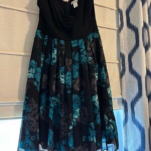 Black and Blue Floral Dress